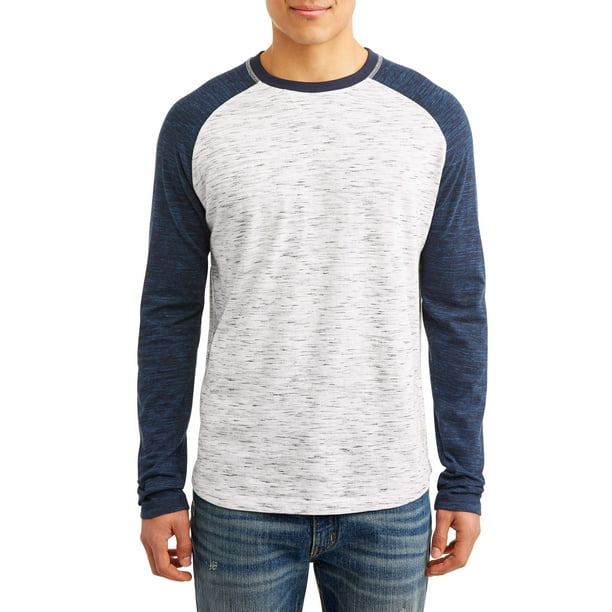 Mens Casual Long Sleeve Raglan Fit T-Shirt Blue Small Lattice Baseball Top Mens Casual Long Sleeve Raglan Fit T-Shirt Blue Small Lattice Baseball Top